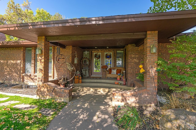 717 E Park Dr N, Hyrum, UT 84319 - entrance to property featuring brick siding and french doors