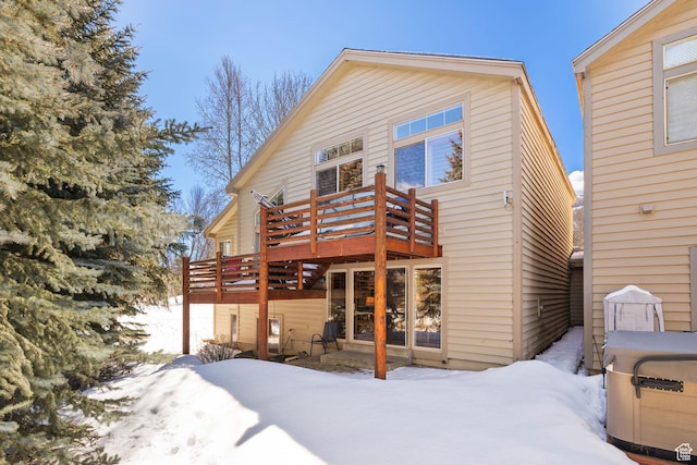 7494 Brook Hollow Loop Rd, Park City, UT 84098 - snow covered house featuring a wooden deck