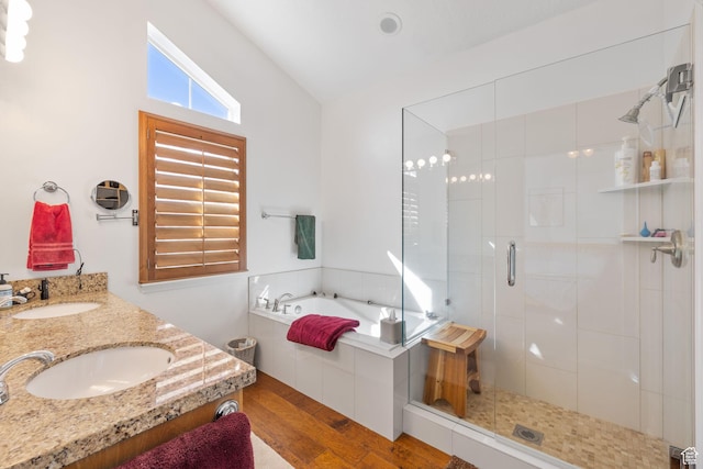 7494 Brook Hollow Loop Rd, Park City, UT 84098 - bathroom featuring a bath, a shower stall, and a sink