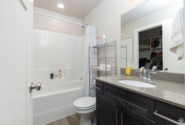 3180 W 1650 N Unit B, Cedar City, UT 84721 - bathroom with shower / bath combo with shower curtain, toilet, wood finished floors, and vanity