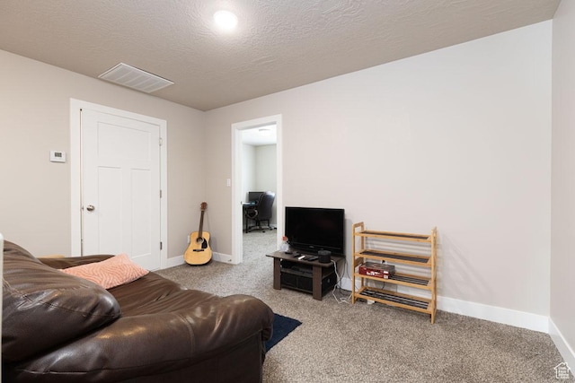 3180 W 1650 N Unit B, Cedar City, UT 84721 - carpeted living room featuring baseboards, visible vents, and a textured ceiling