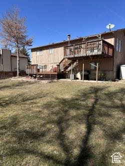 rear view of house with a deck