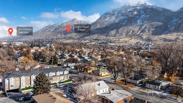 property view of mountains with a residential view