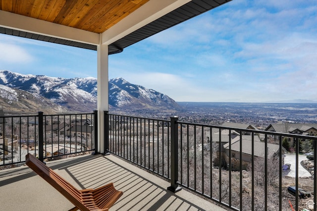 balcony with a mountain view