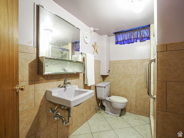 1325 E Milne Ln S, Cottonwood Heights, UT 84047 - full bath with tile patterned floors, tile walls, a shower stall, and a sink