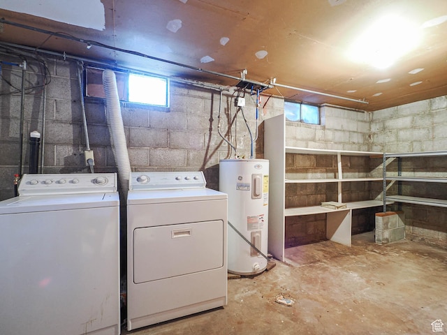 1325 E Milne Ln S, Cottonwood Heights, UT 84047 - washroom featuring washer and dryer, electric water heater, and laundry area