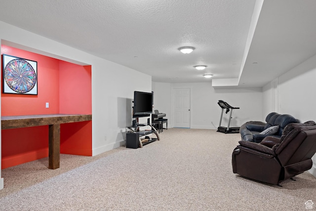 1762 S Hobblecreek Haven Rd, Springville, UT 84663 - living room featuring carpet and a textured ceiling