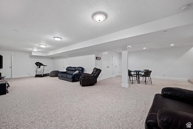 1762 S Hobblecreek Haven Rd, Springville, UT 84663 - living area featuring carpet and a textured ceiling