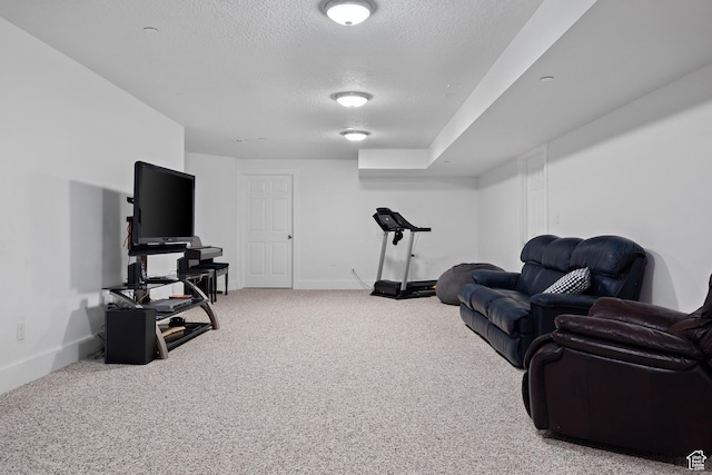 1762 S Hobblecreek Haven Rd, Springville, UT 84663 - carpeted living area with a textured ceiling and baseboards
