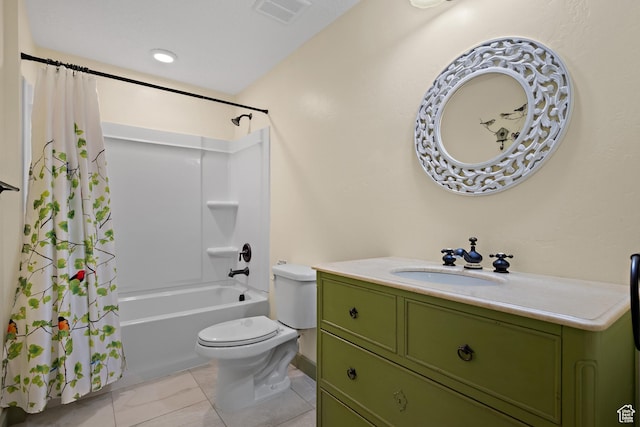 1762 S Hobblecreek Haven Rd, Springville, UT 84663 - bathroom featuring shower / tub combo with curtain, vanity, and tile patterned flooring