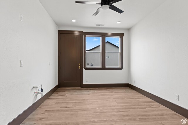 810 E 150 S, Enterprise, UT 84725 - spare room featuring ceiling fan, light wood-style flooring, baseboards, and recessed lighting