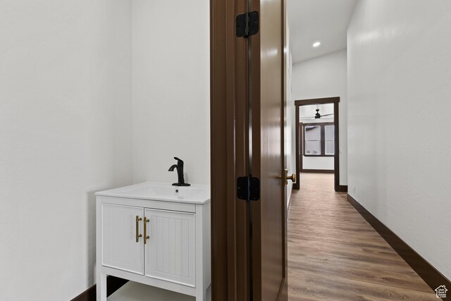 810 E 150 S, Enterprise, UT 84725 - corridor featuring a sink, wood finished floors, and recessed lighting
