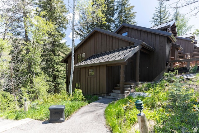 8840 N The Unit 37, Sundance, UT 84604 - view of front of property featuring board and batten siding, a standing seam roof, and metal roof