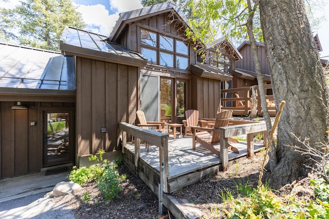 8840 N The Unit 37, Sundance, UT 84604 - rear view of house featuring a wooden deck and board and batten siding