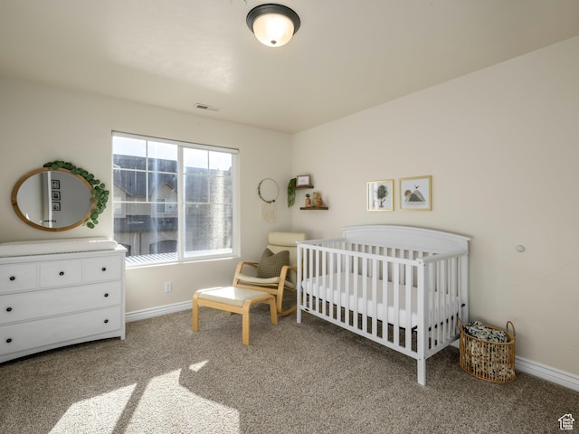 336 S 930 W Unit 203, Pleasant Grove, UT 84062 - carpeted bedroom with a crib, baseboards, and visible vents