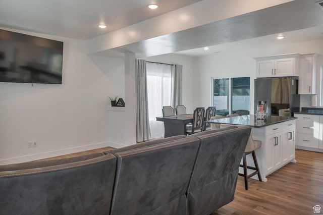 706 W 500 N, Brigham City, UT 84302 - living room featuring recessed lighting, baseboards, and wood finished floors