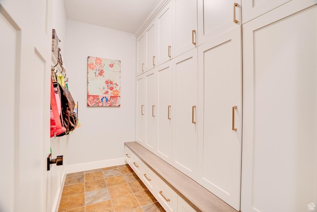 mudroom with baseboards