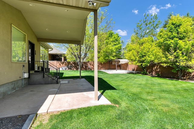 view of yard featuring a patio