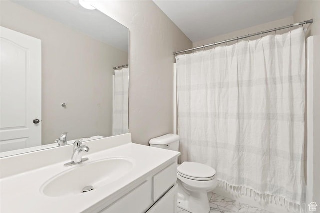 684 S 2150 W Unit 303, Pleasant Grove, UT 84062 - full bath with vanity, curtained shower, toilet, and marble finish floor