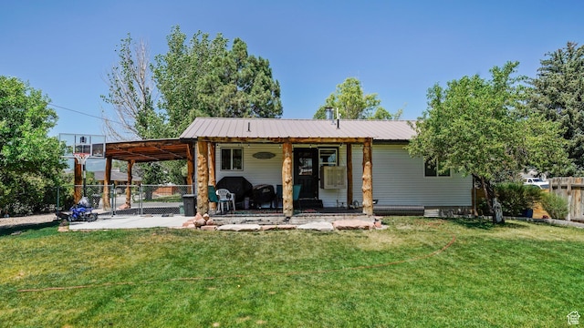 165 W 850 S, Heber City, UT 84032 - back of property with a fenced backyard, a patio, and a metal roof
