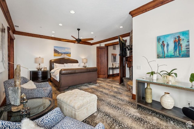 3438 Snow Top Ct, Park City, UT 84060 - bedroom with recessed lighting and ornamental molding