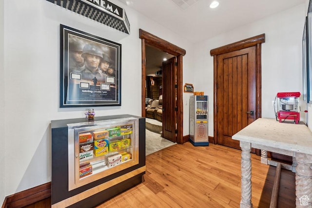 3438 Snow Top Ct, Park City, UT 84060 - hallway with recessed lighting, visible vents, baseboards, and light wood finished floors