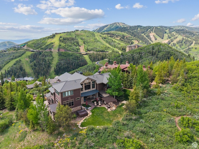 3438 Snow Top Ct, Park City, UT 84060 - aerial view of property and surrounding area with a mountain backdrop