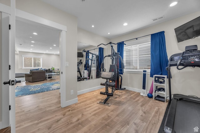 203 E Deer Run Loop Unit 40, Elk Ridge, UT 84651 - exercise room with wood finished floors, recessed lighting, and baseboards