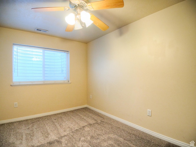 1464 W Duck Pond Ln, Taylorsville, UT 84123 - carpeted empty room featuring a ceiling fan, baseboards, and visible vents