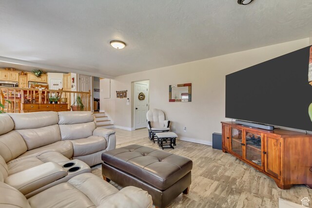 living area with baseboards