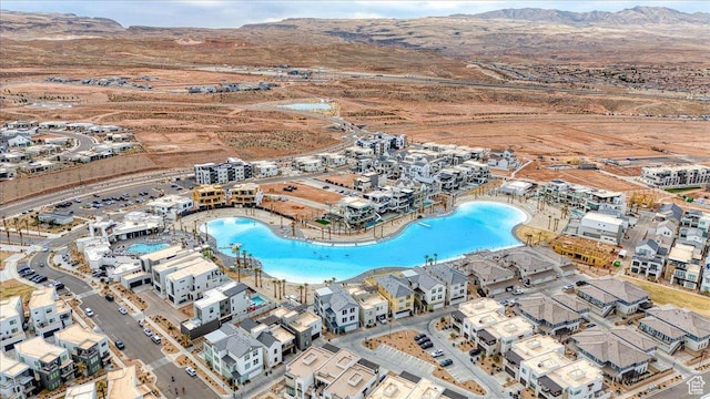 aerial view with a mountain view