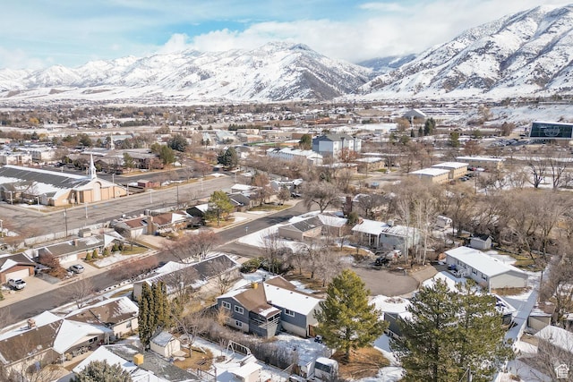 1170 N 730 E, Logan, UT 84341 - snowy aerial view featuring a residential view and a mountain view