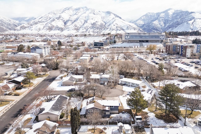1170 N 730 E, Logan, UT 84341 - snowy aerial view featuring a mountain view and a residential view