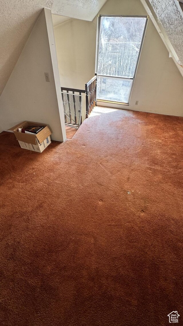 1010 Sullivan Rd, Ogden, UT 84403 - bonus room featuring vaulted ceiling, carpet, and a textured ceiling