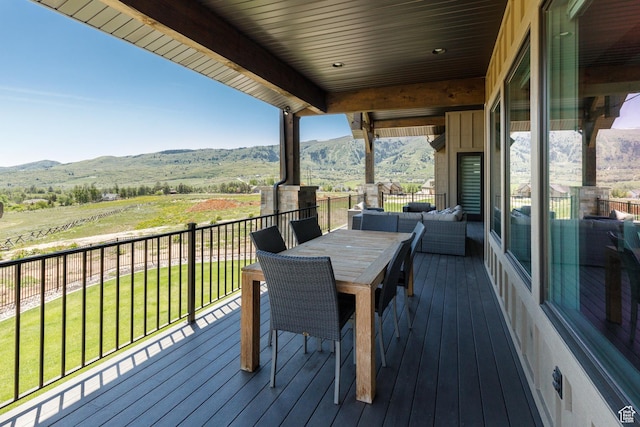 3651 N Eagle Ridge Dr E, Eden, UT 84310 - deck with a mountain view and a lawn