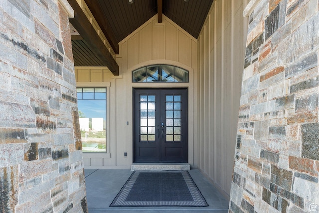 3651 N Eagle Ridge Dr E, Eden, UT 84310 - entrance to property featuring french doors and board and batten siding