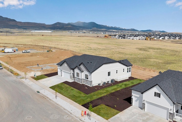 view from above of property with mountains