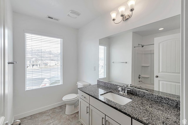 621 E Mayor Place Dr S, American Fork, UT 84003 - full bathroom featuring toilet, visible vents, baseboards, and plenty of natural light