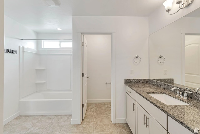 621 E Mayor Place Dr S, American Fork, UT 84003 - full bath featuring baseboards, tile patterned floors, tub / shower combination, and vanity