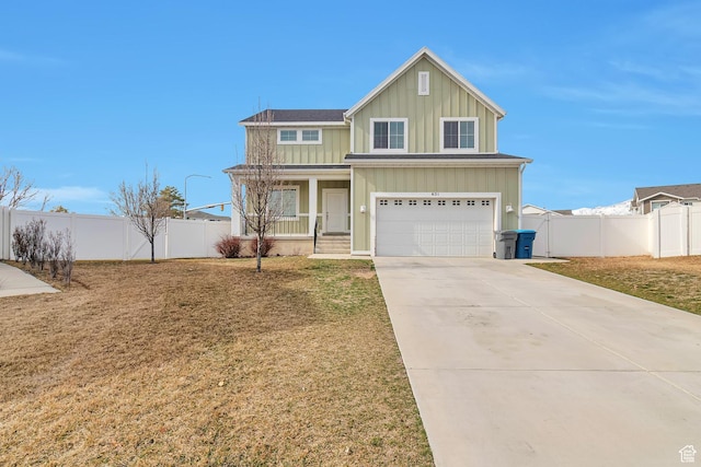 621 E Mayor Place Dr S, American Fork, UT 84003 - traditional home with a garage, fence, board and batten siding, and covered porch