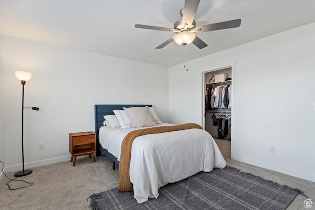 987 S 950 W, American Fork, UT 84003 - carpeted bedroom featuring a walk in closet, a ceiling fan, baseboards, and a closet
