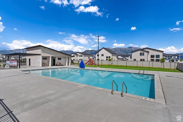 987 S 950 W, American Fork, UT 84003 - community pool featuring a residential view, a patio, and fence
