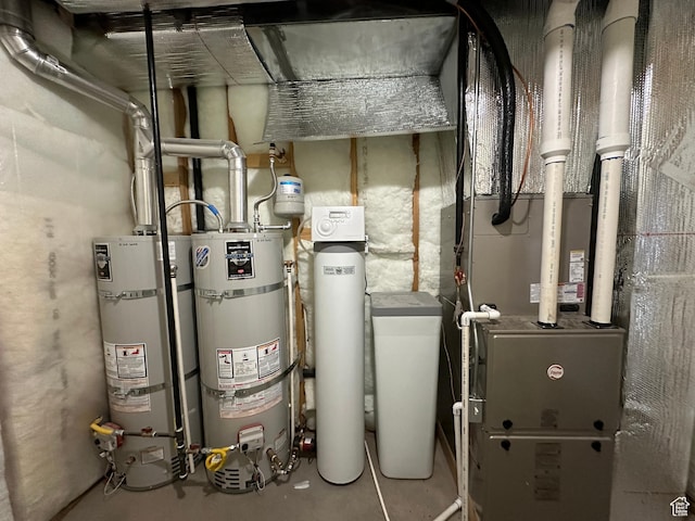 utilities with heating unit and water heater