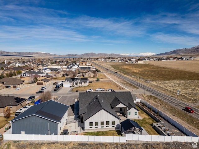 bird's eye view with a mountain view and a residential view