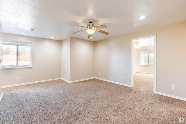 841 E Nichols Canyon Rd, Cedar City, UT 84721 - carpeted spare room with recessed lighting, ceiling fan, a textured ceiling, and baseboards