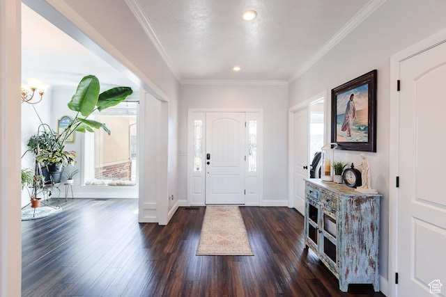 841 E Nichols Canyon Rd, Cedar City, UT 84721 - foyer featuring crown molding, baseboards, and dark wood-style flooring
