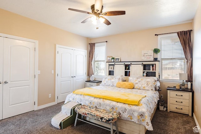 841 E Nichols Canyon Rd, Cedar City, UT 84721 - bedroom featuring multiple windows, carpet, a closet, and ceiling fan