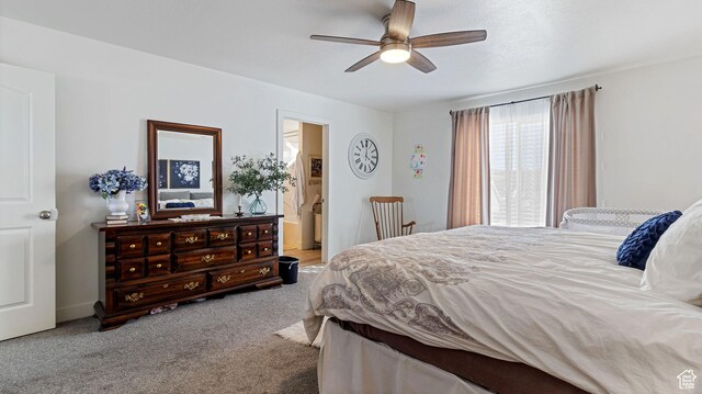 1474 E 480 S, Hyrum, UT 84319 - carpeted bedroom with ensuite bathroom and ceiling fan