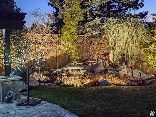 view of yard with fence