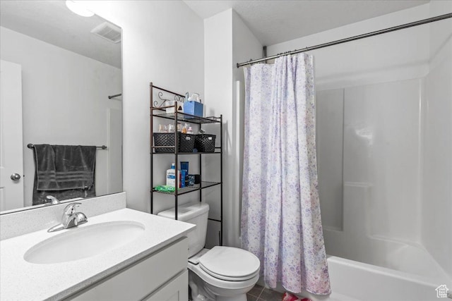 10757 S Lamond Dr, South Jordan, UT 84009 - bathroom featuring toilet, vanity, and shower / bath combo